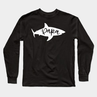 Papa Shark Fin Daddy Distressed Long Sleeve T-Shirt